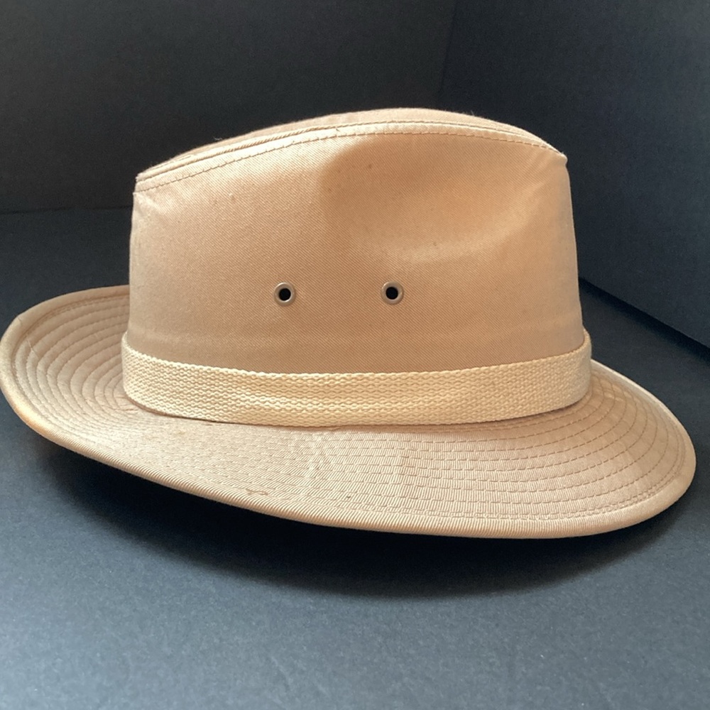 Dorfman Pacific Mens small canvas hat w buckle and air holes in almost new shape - Picture 2 of 7